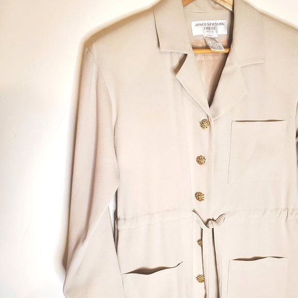 Jones New York Business Casual Cream Button Up Dress - Picture 3 of 8